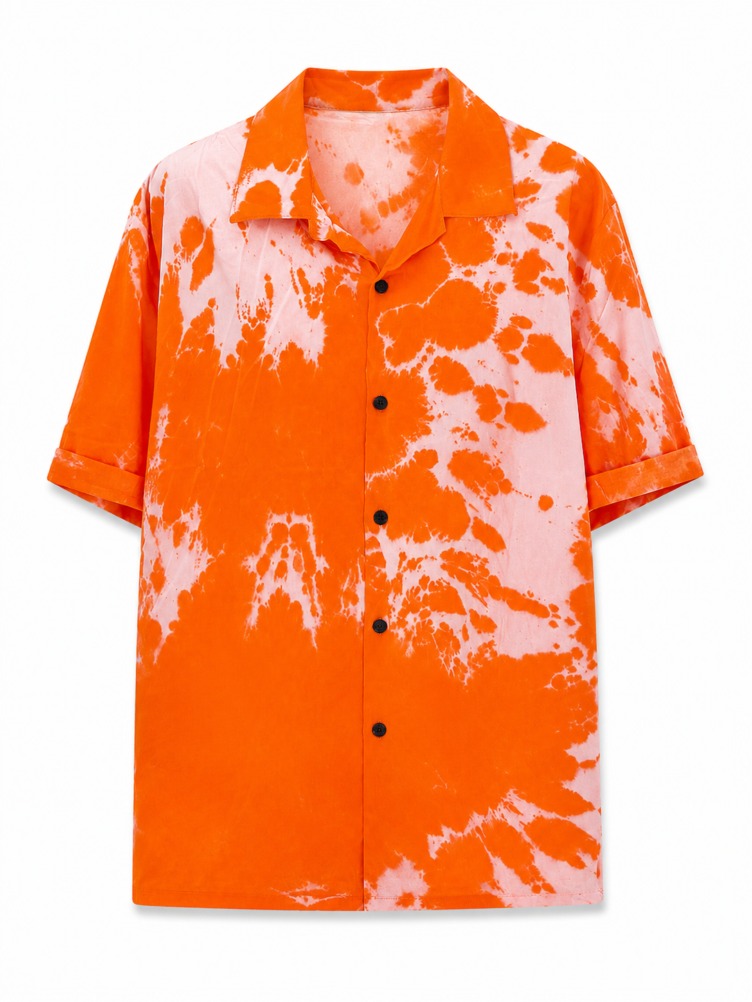 Batik Orange White Ice Dye Shirt